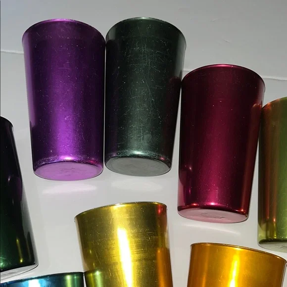 13 Vintage BASCAL Italy Aluminum Tumblers Colorful MCM Glasses 4.5" - Picture 4 of 8